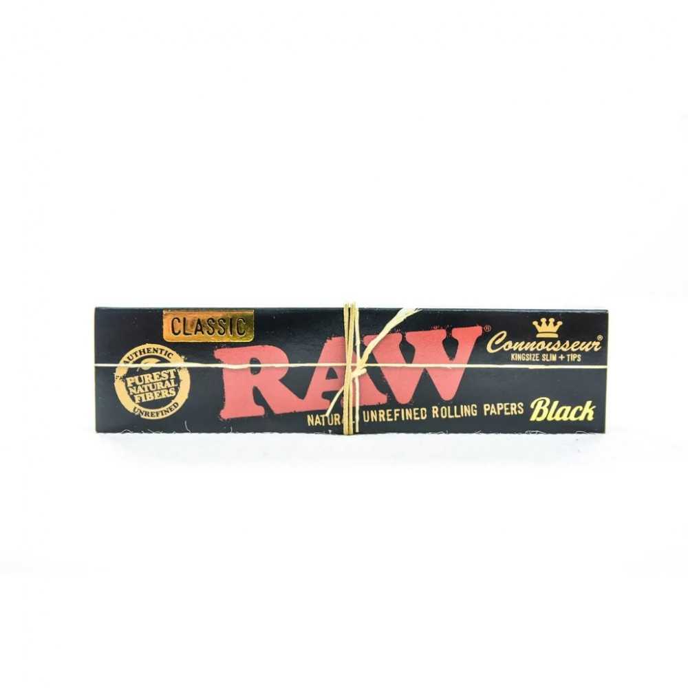 Conoscitore del Raw BLACK KING SIZE SLIM+Suggerimenti RAW Foglio di laminazione
