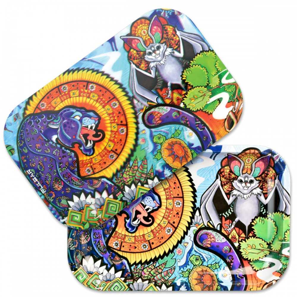 3D-Drehscheibe "Psychedelic Jungle Pulsar Tablett zum Rollen