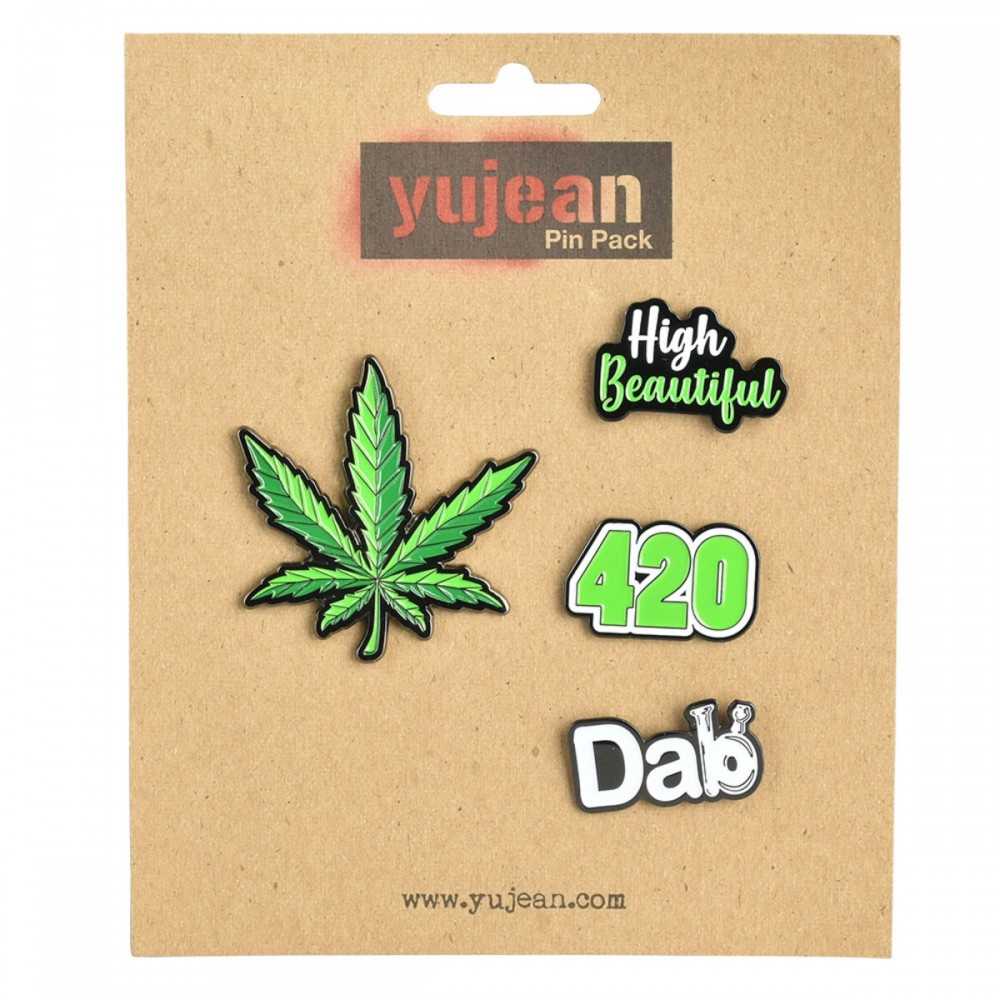Cannabis Enamel Pin Pack (4 Stück) Yujean Produkte