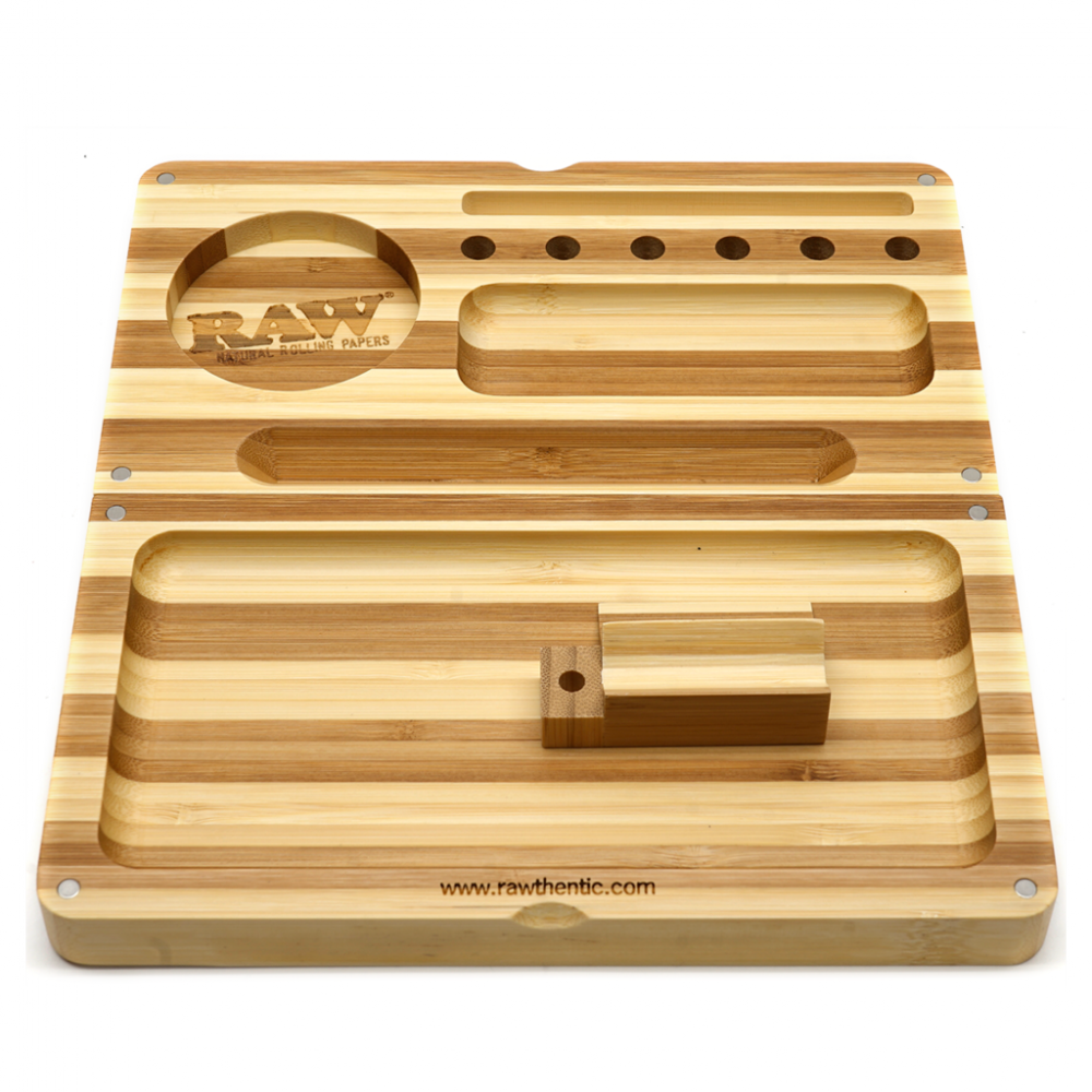 Magnetisches Holz-Rollbrett BACK FLIP Striped RAW Tablett zum Rollen