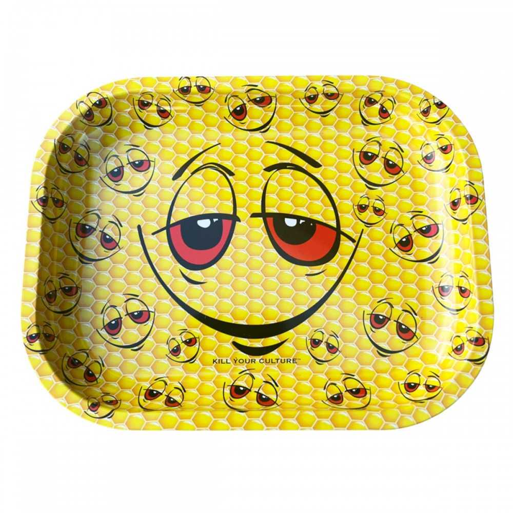 Tablett zum Rollen 420 Smiley Mini Kill your culture Tablett zum Rollen