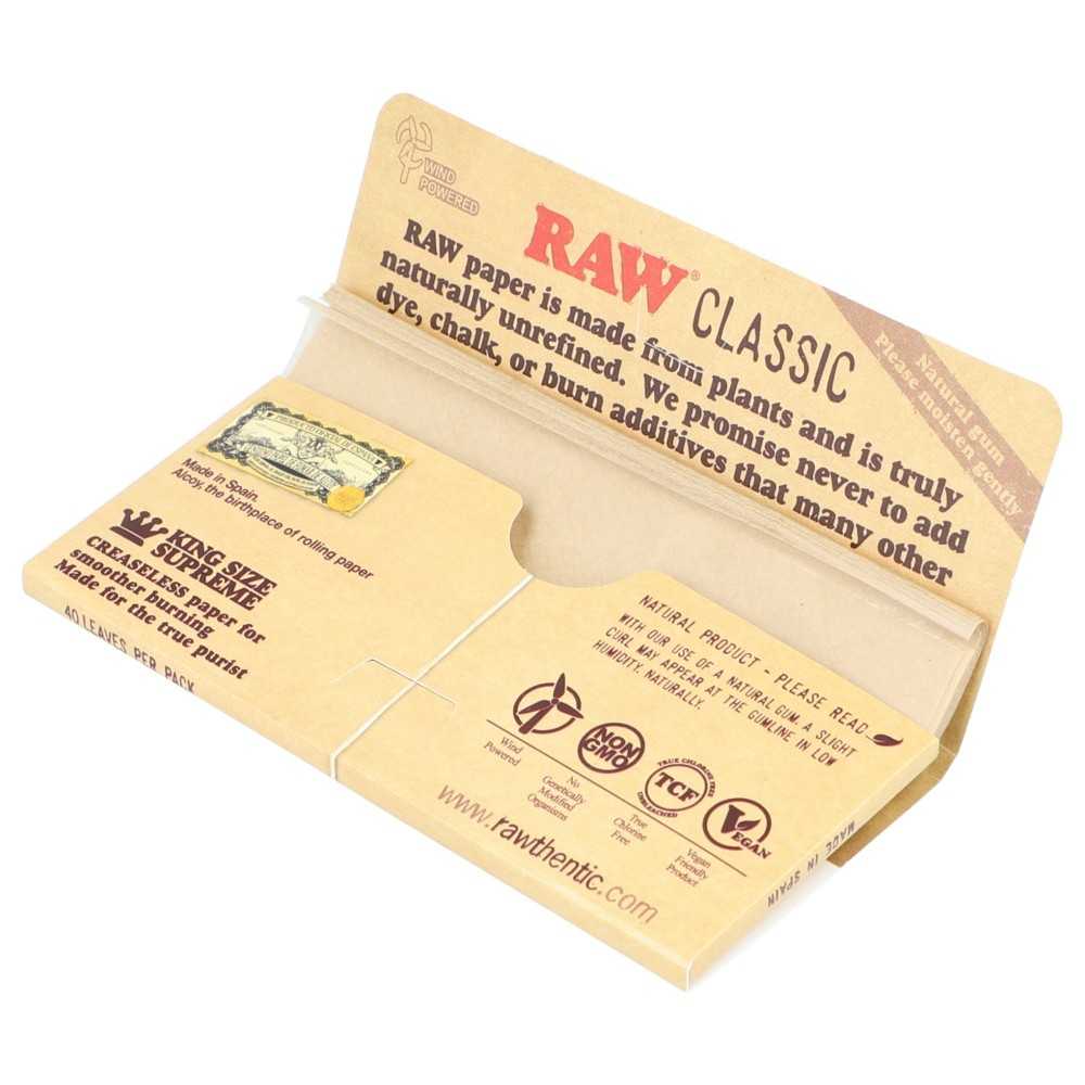 Scatola di Raw King Size "Supreme" (40 confezioni) RAW Foglio di laminazione