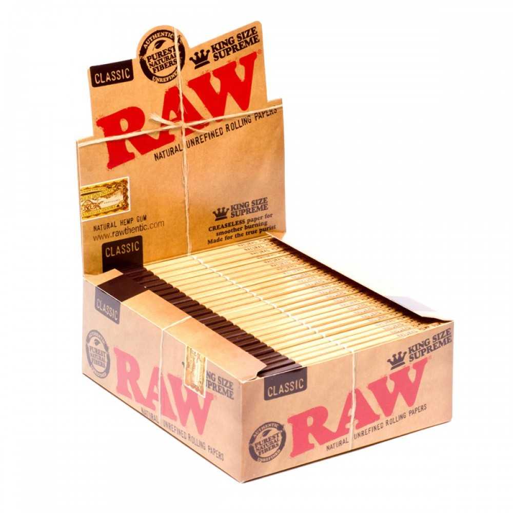 Scatola di Raw King Size "Supreme" (40 confezioni) RAW Foglio di laminazione