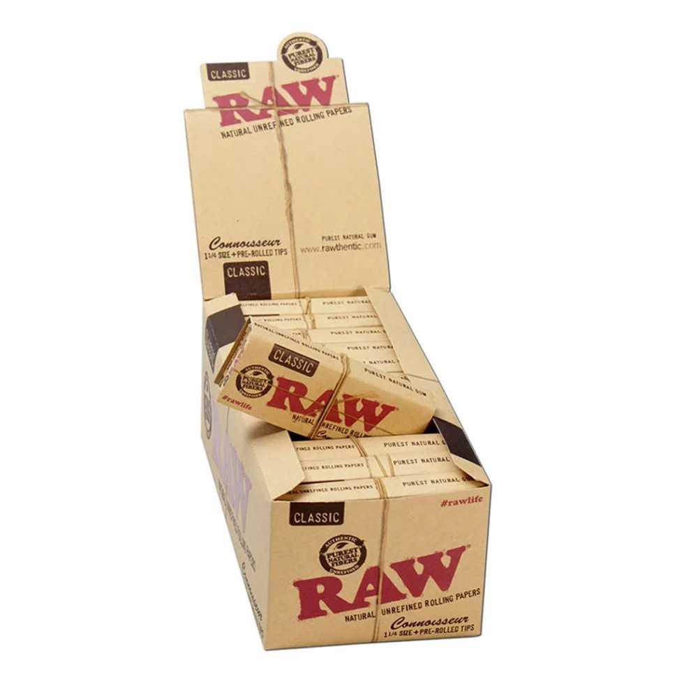 Karton Raw Classic Connoisseur 11/4 + Tips RAW Blatt zum Rollen