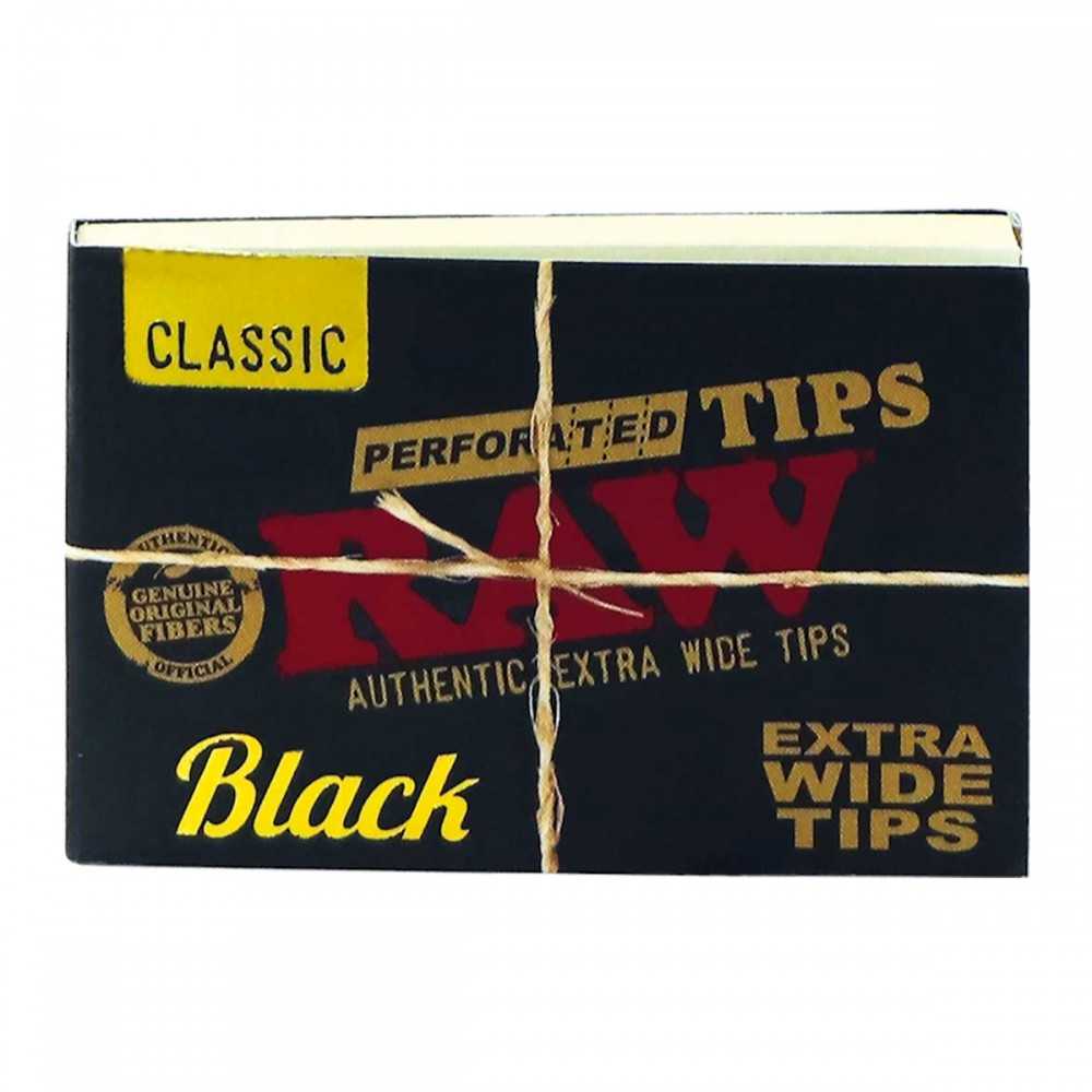 copy of RAW Black Extra Wide Perforated Tips 40pcs RAW Filter (Aktivkohle, Pappe, Zellulose und andere)