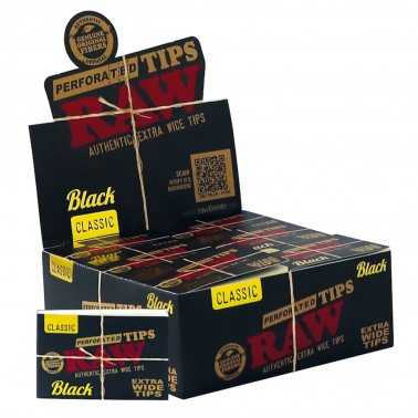 Carton RAW Black Extra Wide Perforated Tips 40pcs RAW Filtres (charbon actif, carton, cellulose et autres)