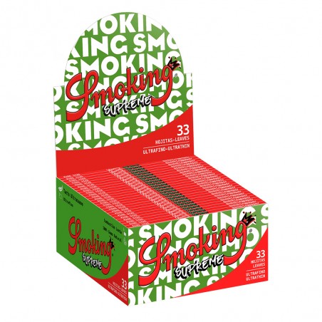 Karton mit Blättern Smoking Supreme King Size Slim Smoking Blatt zum Rollen