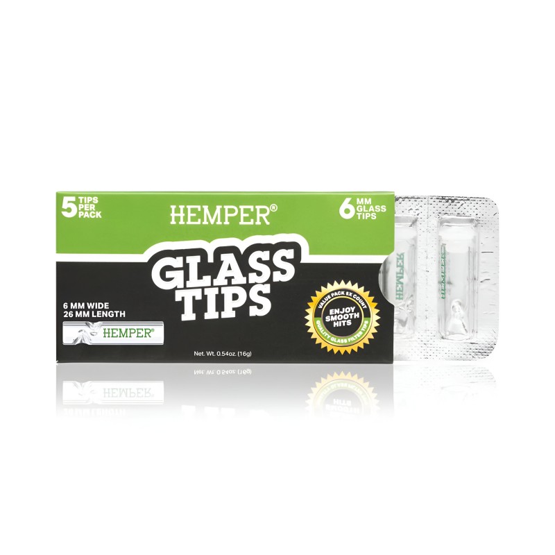 Hemper Glasfilter 6mm (5 Stück) Hemper Filter (Aktivkohle, Pappe, Zellulose und andere)