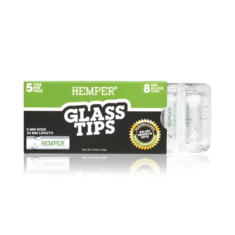 Hemper glass filters 8mm (5 pcs.) Hemper Filters (activated carbon, cardboard, cellulose and others)