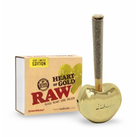 RAW Cuore di vetro Portacono Oro Edizione limitata RAW Filtri (carbone attivo, cartone, cellulosa e altri)