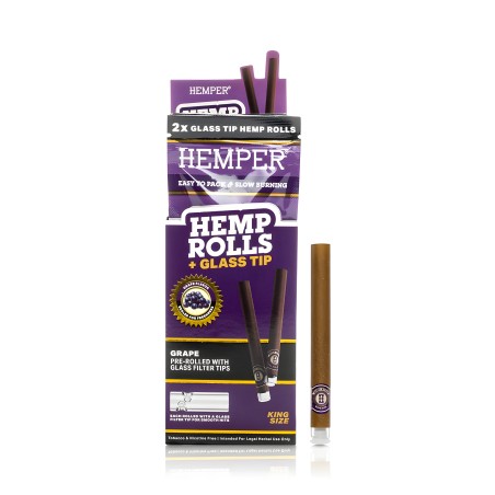 Hemper Hemp Rolls Grape + Glass Tips King Size Hemper Raucherzubehör