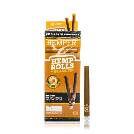 Hemper Hemp Rolls Mango + Glass Tips King Size Hemper Raucherzubehör