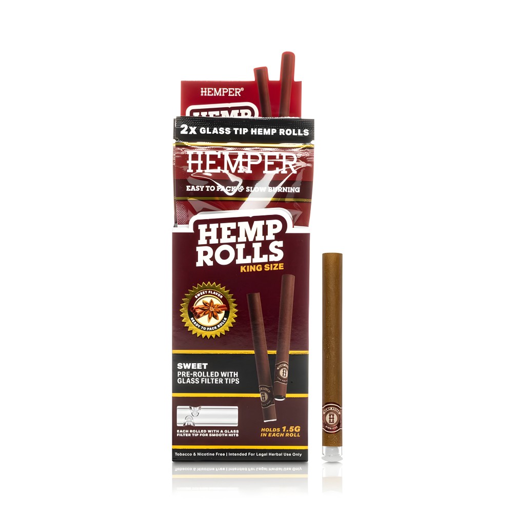 Hemper Hemp Rolls Sweet + Glass Tips King Size Hemper Accessoires fumeurs