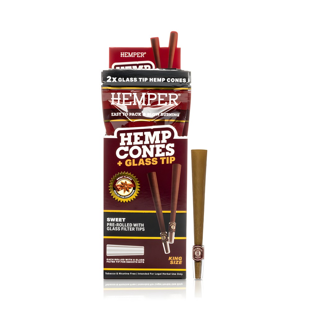 Hemper Hemp Cones Sweet + Glass Tips King Size Hemper Smoking accessories