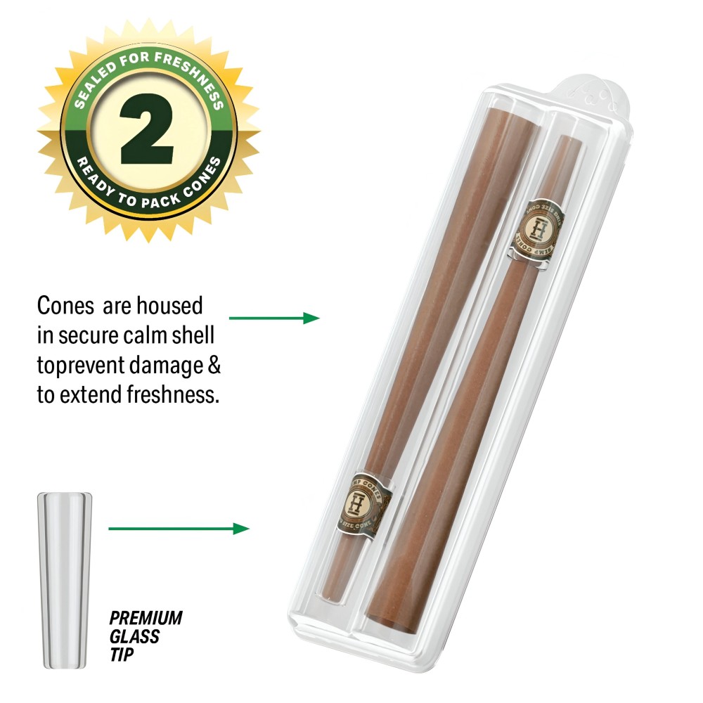 Hemper Hemp Cones Mango + Glass Tips King Size Hemper Accessoires fumeurs