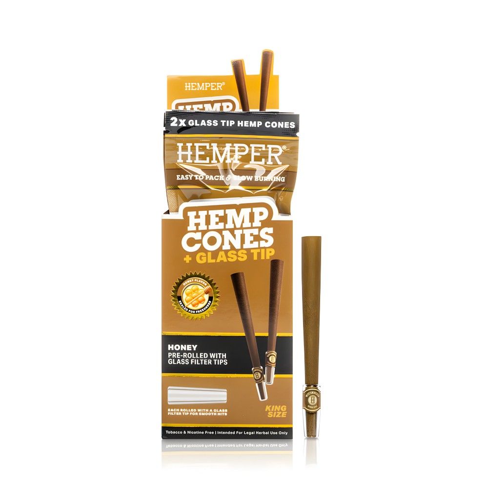 Hemper Hemp Cones Honey + Glass Tips King Size Hemper Smoking accessories