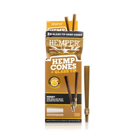 Hemper Hemp Cones Honey + Glass Tips King Size Hemper Raucherzubehör