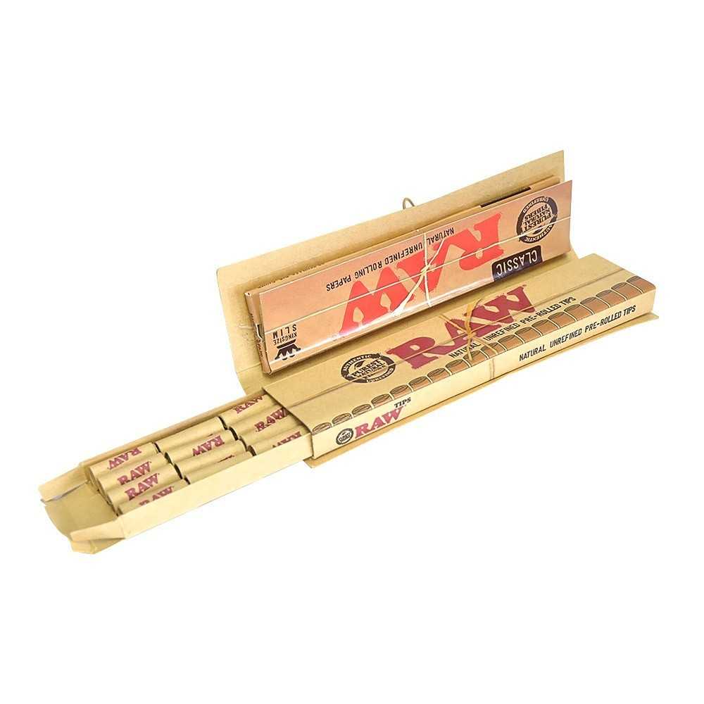 Raw Slim Connoisseur + Pre-rolled Tips RAW Rolling sheet