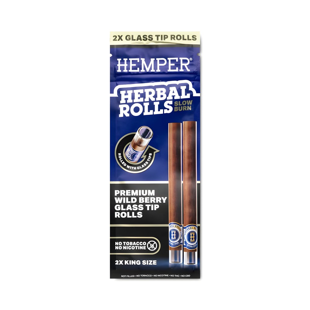Hemper Herbal Rolls Wild Berry + Glass Tips King Size Hemper Accessoires fumeurs