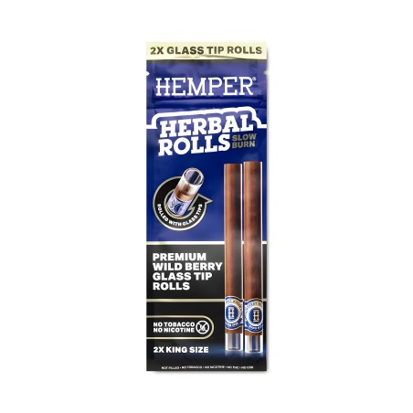 Rotoli di erbe Hemper ai frutti di bosco + punte di vetro King Size Hemper Accessori per fumatori
