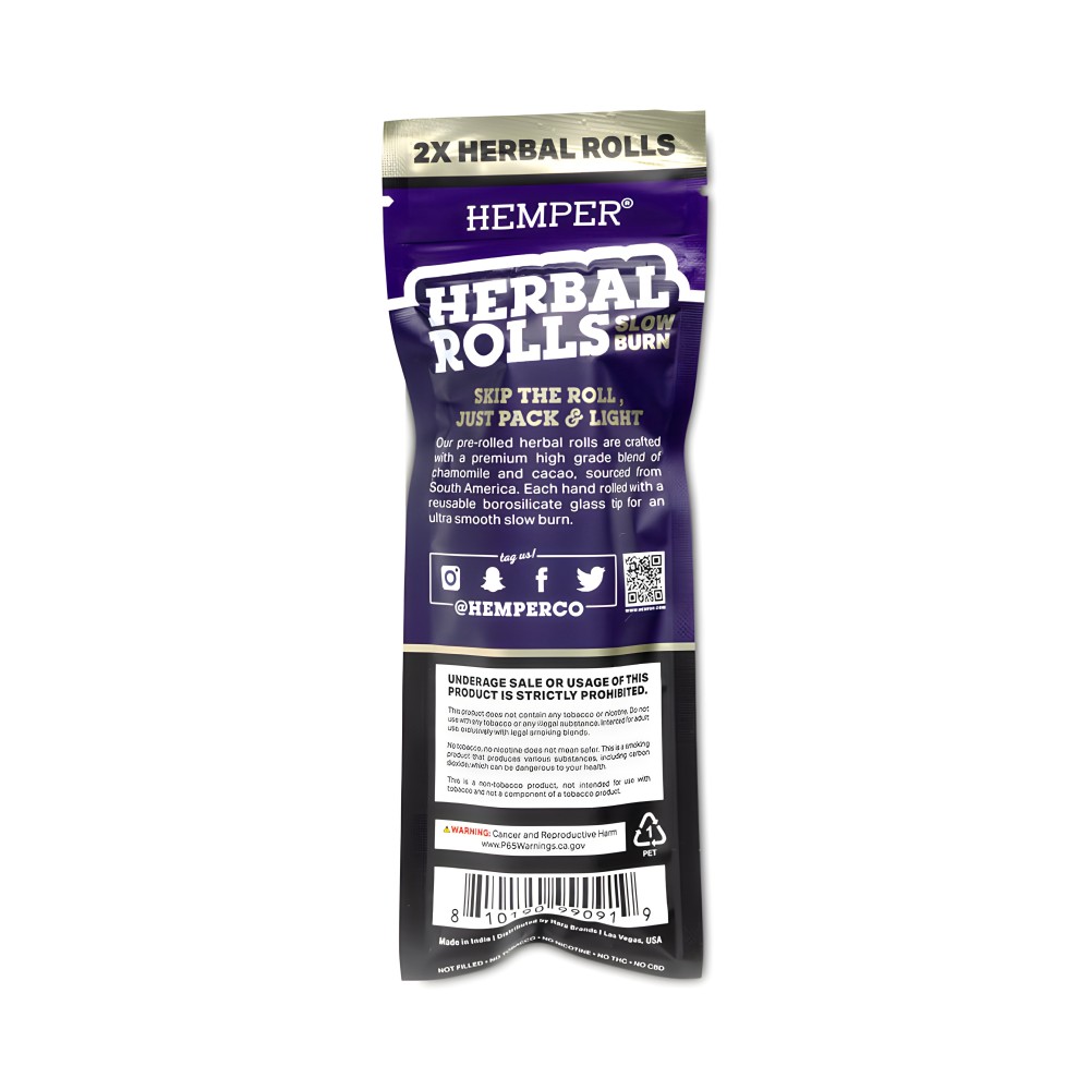 Rotoli alle erbe Hemper Uva + punte di vetro Dimensione King Hemper Accessori per fumatori