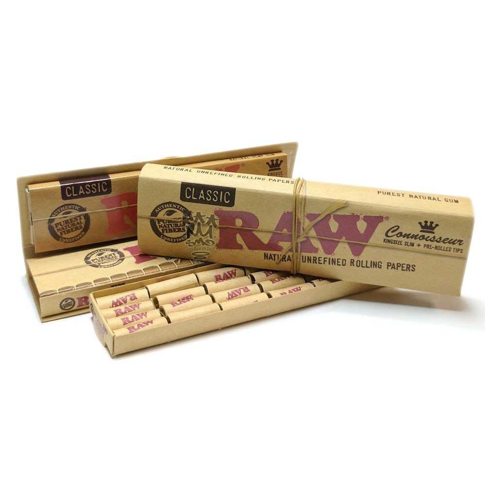 Raw Slim Connoisseur + Pre-rolled Tips RAW Rolling sheet