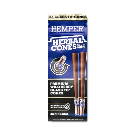 Hemper Herbal Cones Wild Berry + Glass Tips King Size Hemper Raucherzubehör