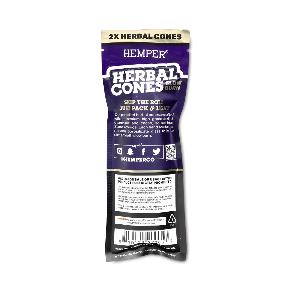 Hemper Herbal Cones Grape + Glass Tips King Size Hemper Accessoires fumeurs