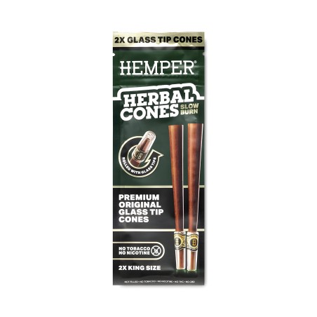Hemper Herbal Cone Natural + Glass Tips King Size Hemper Raucherzubehör
