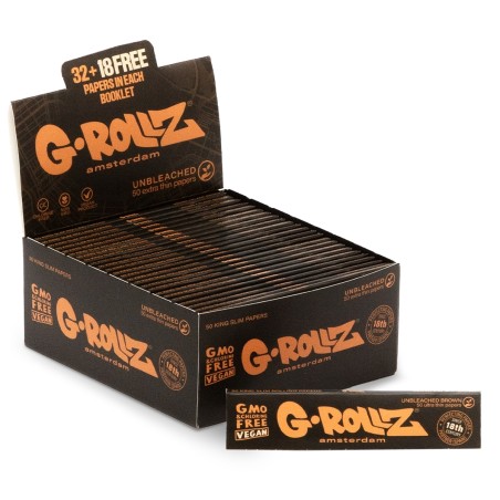 Carton de feuilles à rouler G-Rollz Unbleached KSS (2500 feuilles) G-Rollz Produits