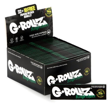 Carton of rolling sheets G-Rollz King's Choice KS Wide (2500 sheets) G-Rollz Products