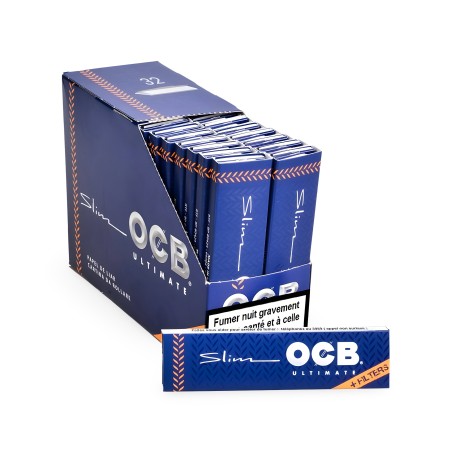 Cartone di cartine da rollare OCB Slim Ultimate + filtri OCB Foglio di laminazione
