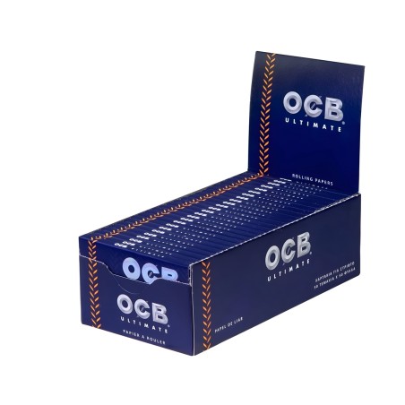 Karton mit Rolling Papers OCB Ultimate Single Wide OCB Blatt zum Rollen