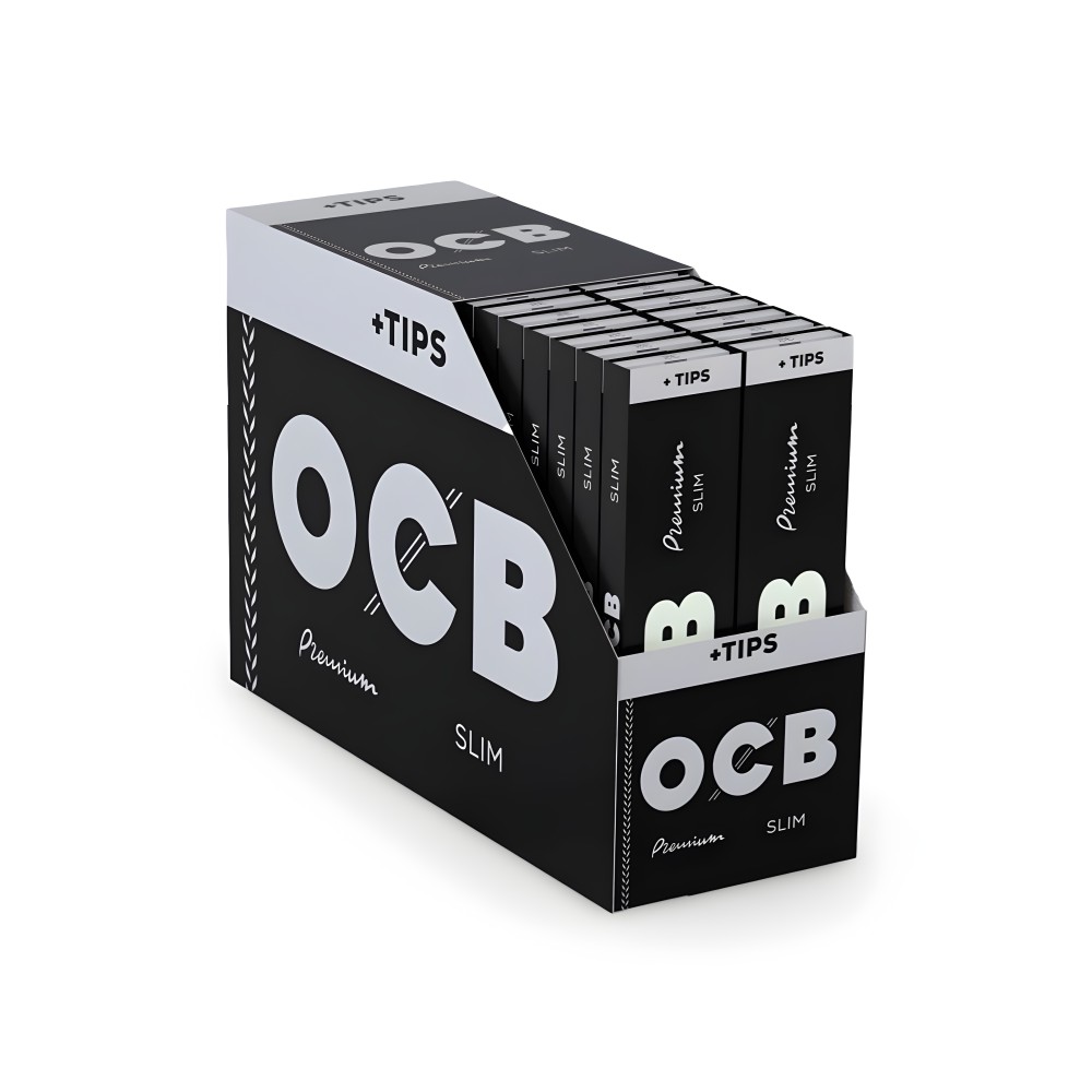 OCB Slim Premium Black + Tips (Karton) OCB Blatt zum Rollen