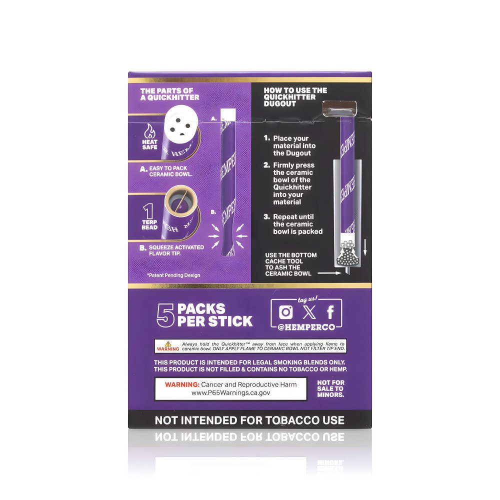 Quick Hitters Dugout Pack Hemper Grape Hemper Produits