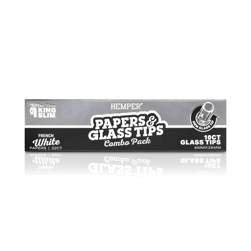 Carton of White rolling sheets + Hemper 6 mm glass filters Hemper Products