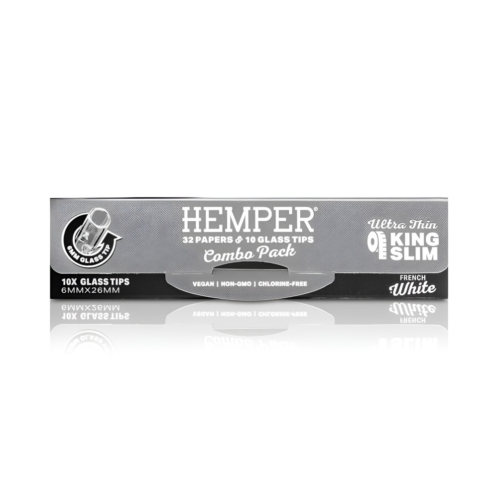 Karton mit Rolling Papers White + Glasfilter 6 mm Hemper Hemper Produkte