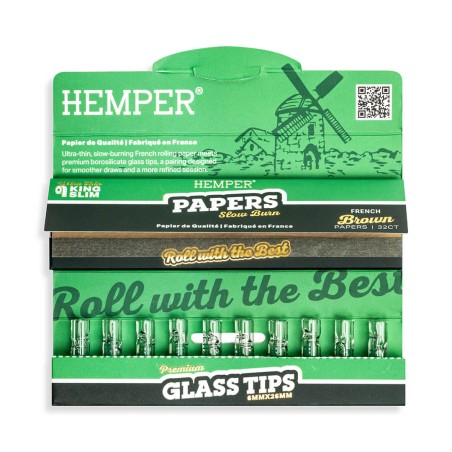 Carte da rollare marroni + filtri di vetro Hemper da 6 mm Hemper Prodotti