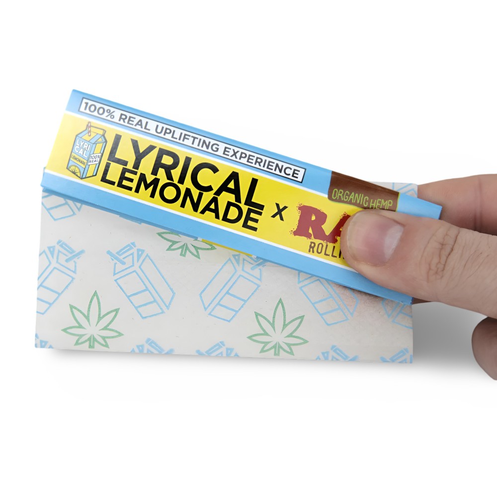 Karton mit Rolling Papers RAW x Lyrical Lemonade King Size Wide RAW Raucherzubehör