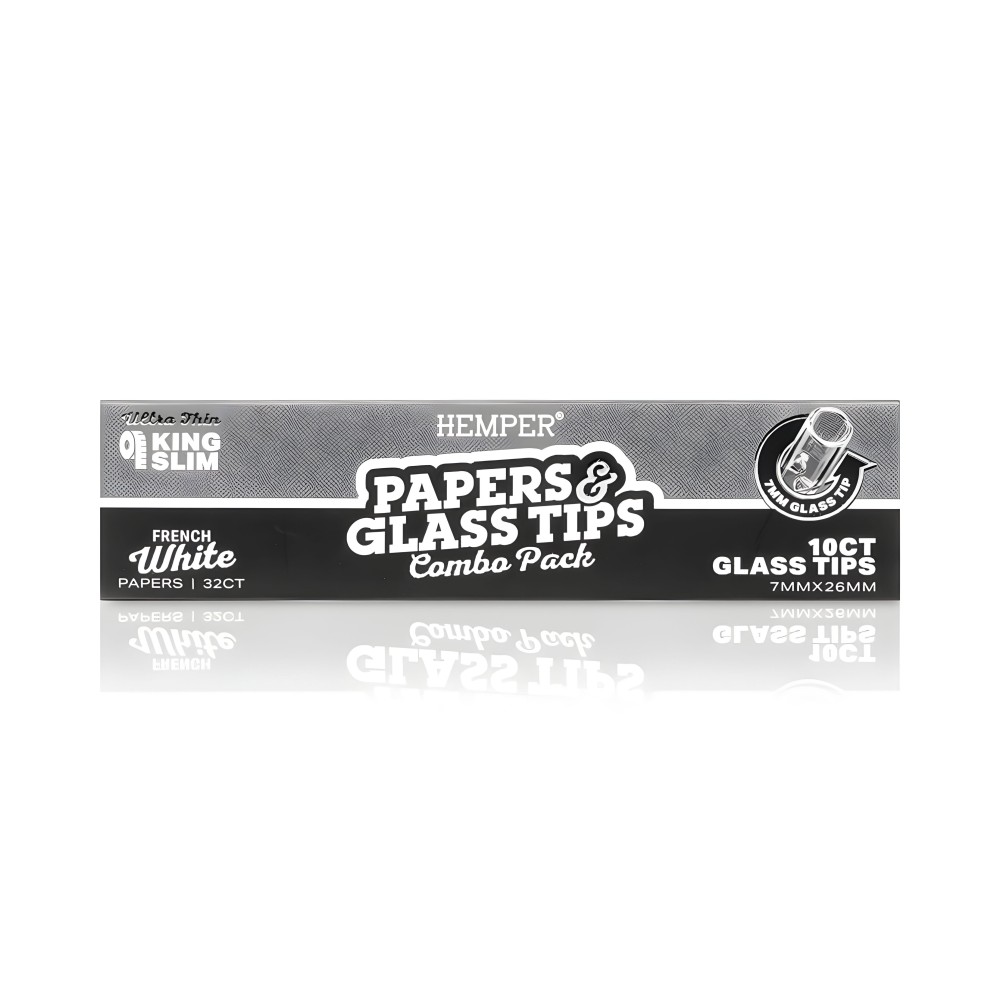 Box of White rolling papers + 7 mm Hemper glass filters Hemper Products
