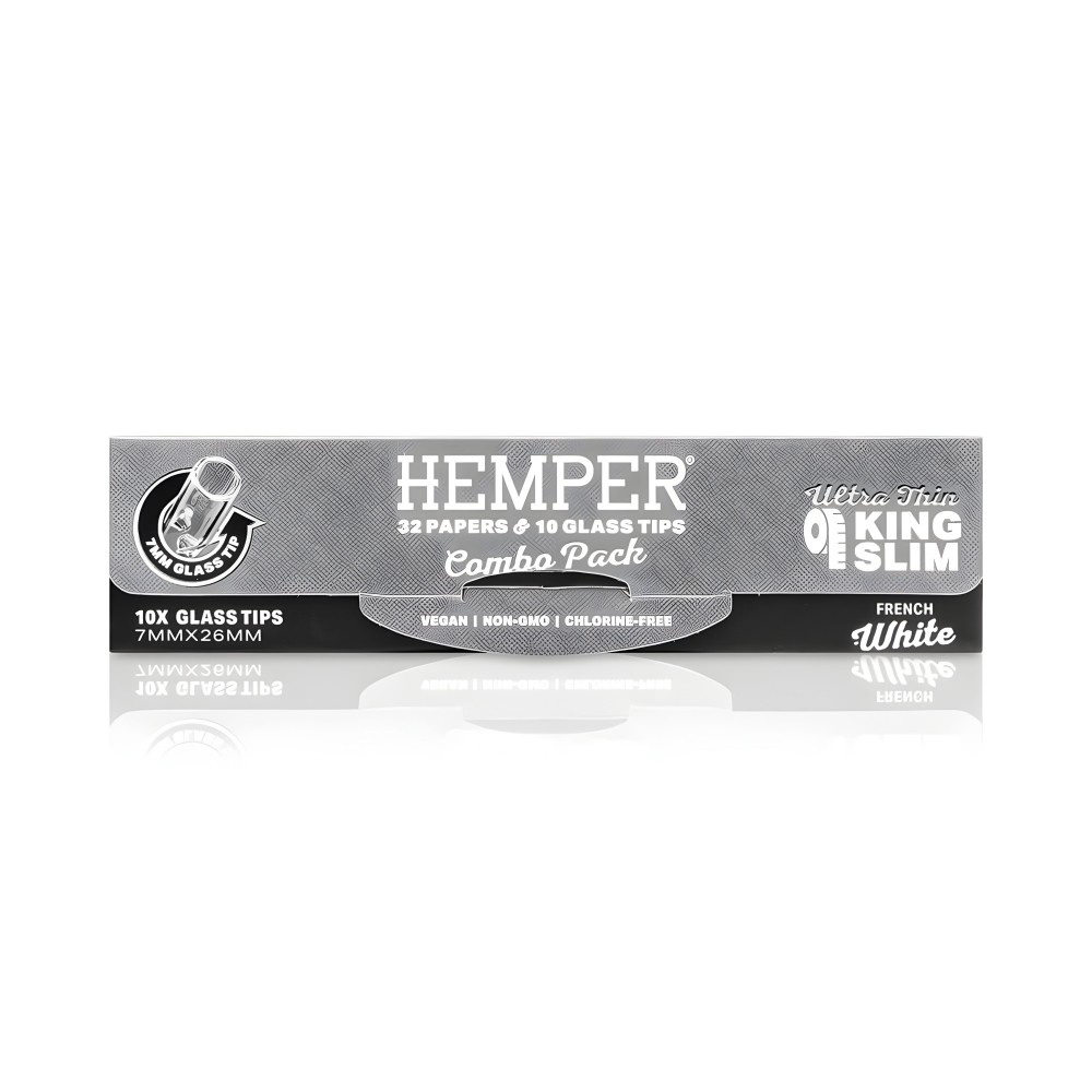 White Rolling Papers + 7 mm Hemper Glass Filters Hemper Products