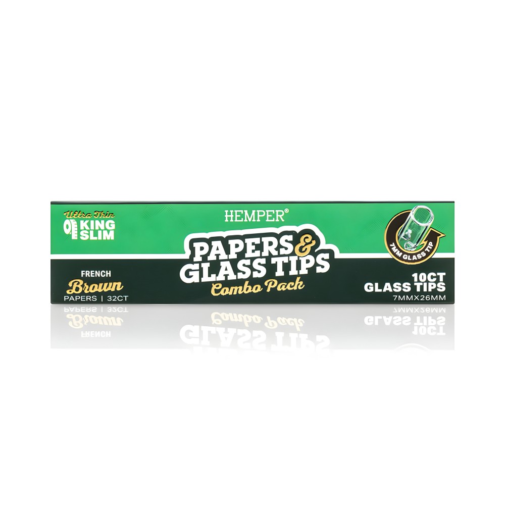 Brown Rolling Papers + 7 mm Hemper Glass Filters Hemper Products