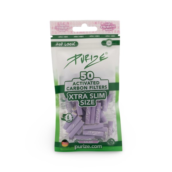 PURIZE XTRA Slim Lilac 6 mm - 50 Aktivkohlefilter PURIZE Produkte