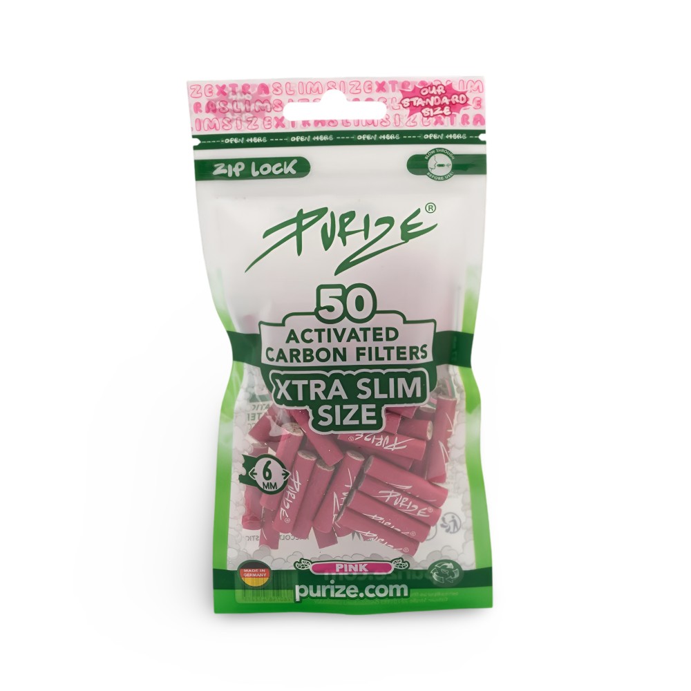 PURIZE XTRA Slim Pink 6 mm - 50 filtri a carbone attivo PURIZE Prodotti