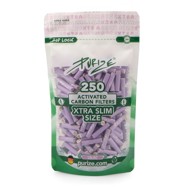 PURIZE XTRA Slim Lilac 6 mm - 250 filtres à charbon actif PURIZE Produits