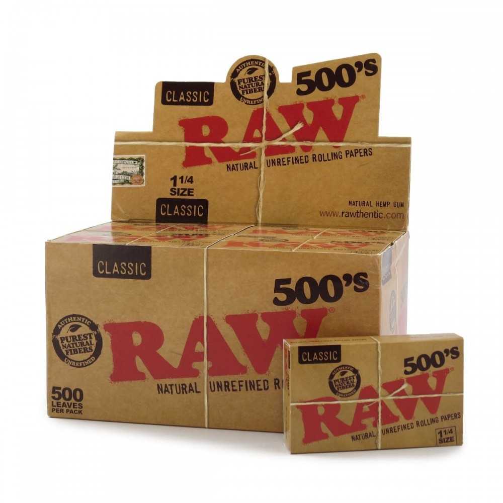 Raw 500's Classic 1 1/4 (500 Stück) RAW Blatt zum Rollen