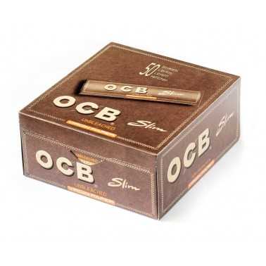 Karton mit Rolling Paper OCB Slim Virgin OCB Blatt zum Rollen