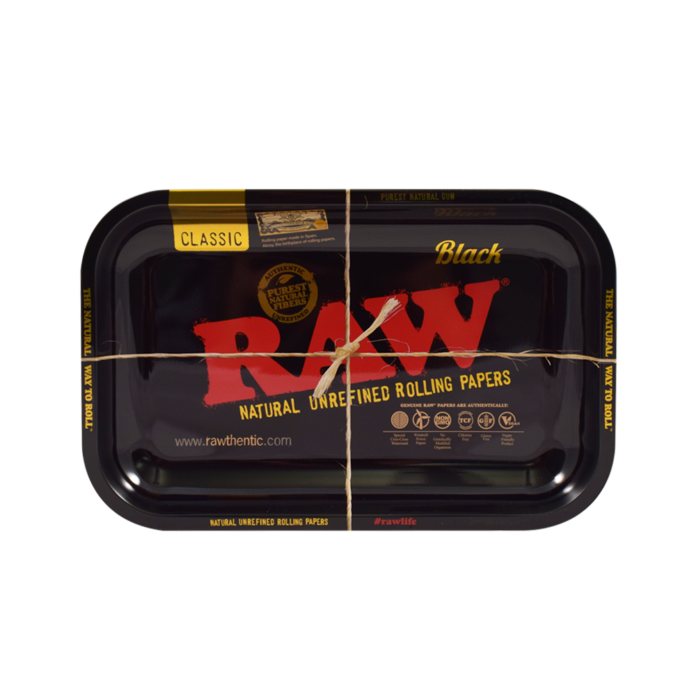 Raw Black" rolling tray Small RAW Rolling tray
