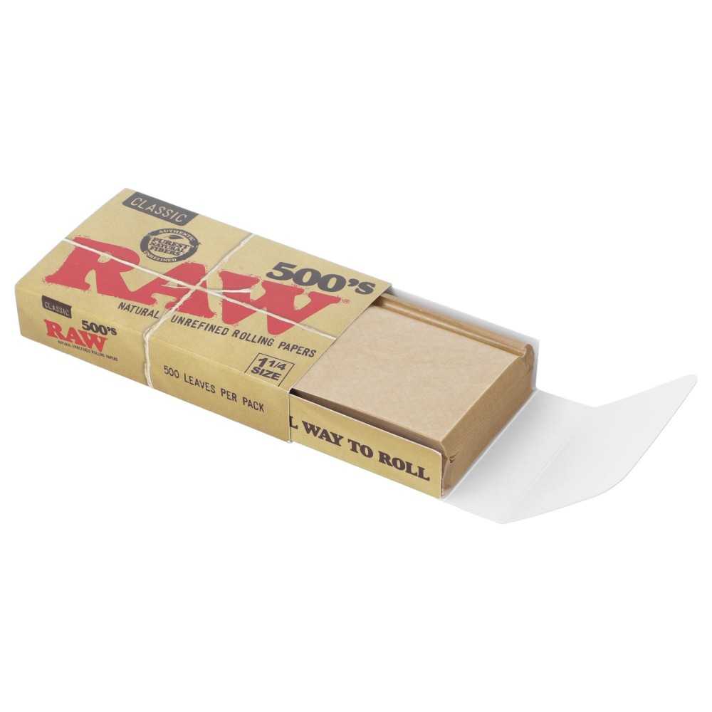 Raw 500's Classic 1 1/4 (500 Stück) RAW Blatt zum Rollen