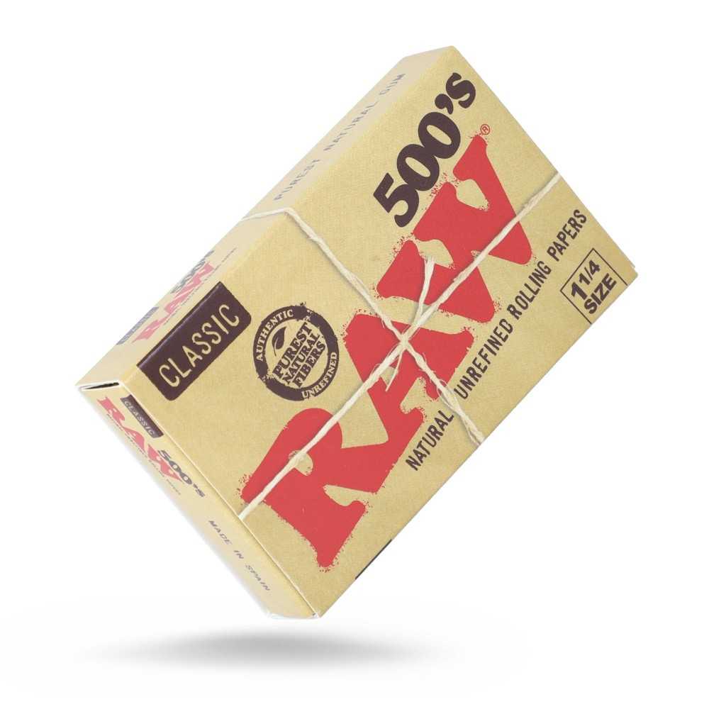 Raw 500's Classic 1 1/4 (500 pieces) RAW Rolling sheet